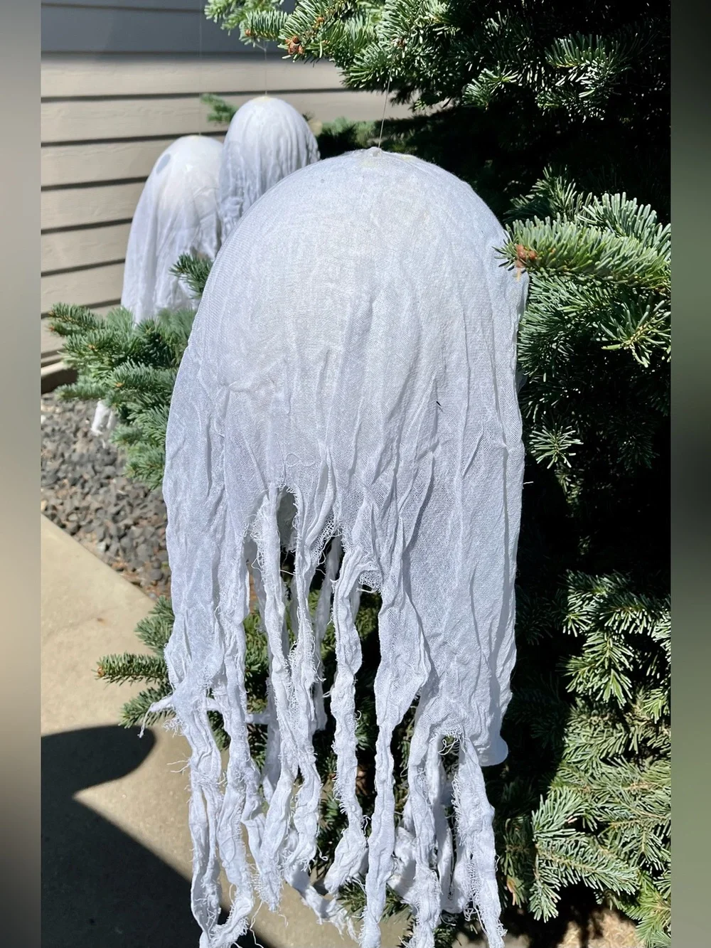 Pottery Barn White Hanging Ghost 👻 Trio Rare Discontinued 3 Sizes Halloween 🎃